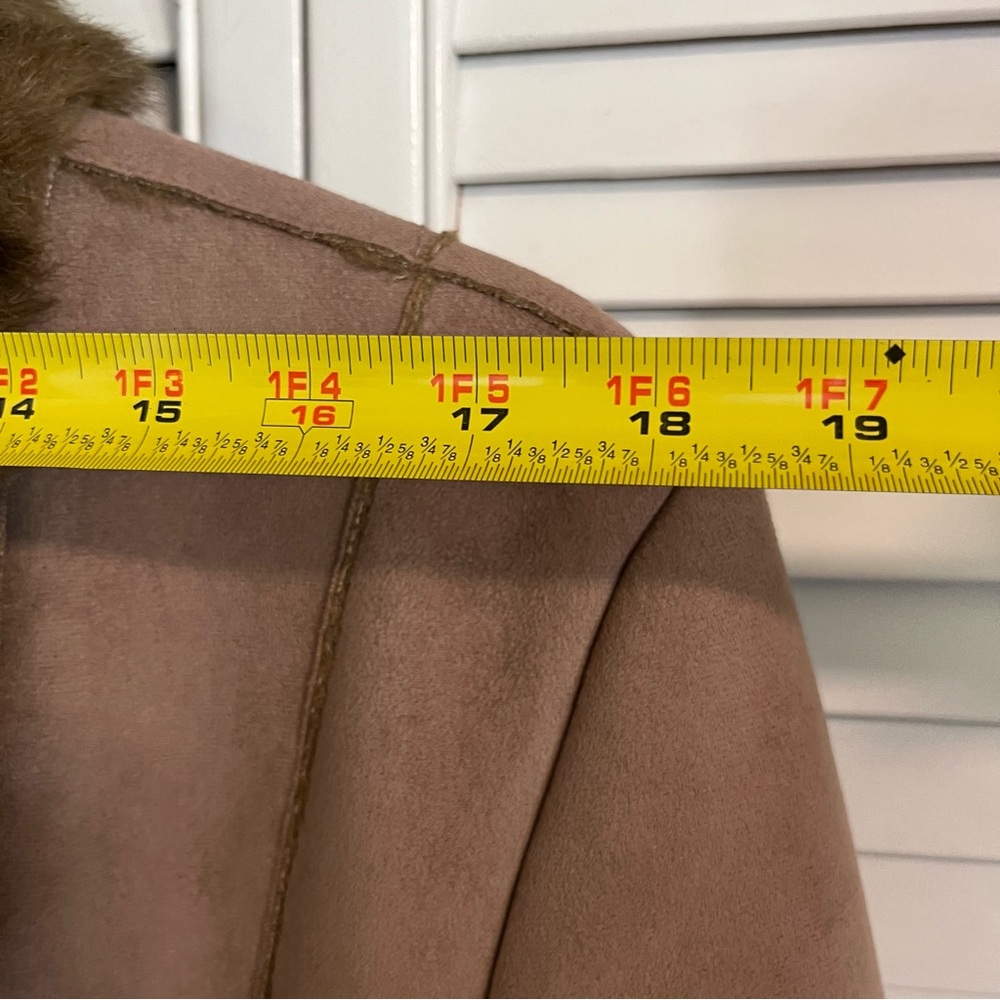 Brandon Thomas Mid-length Faux Suede Leather Faux Fur Lined Coat - Size S - Picture 11 of 13